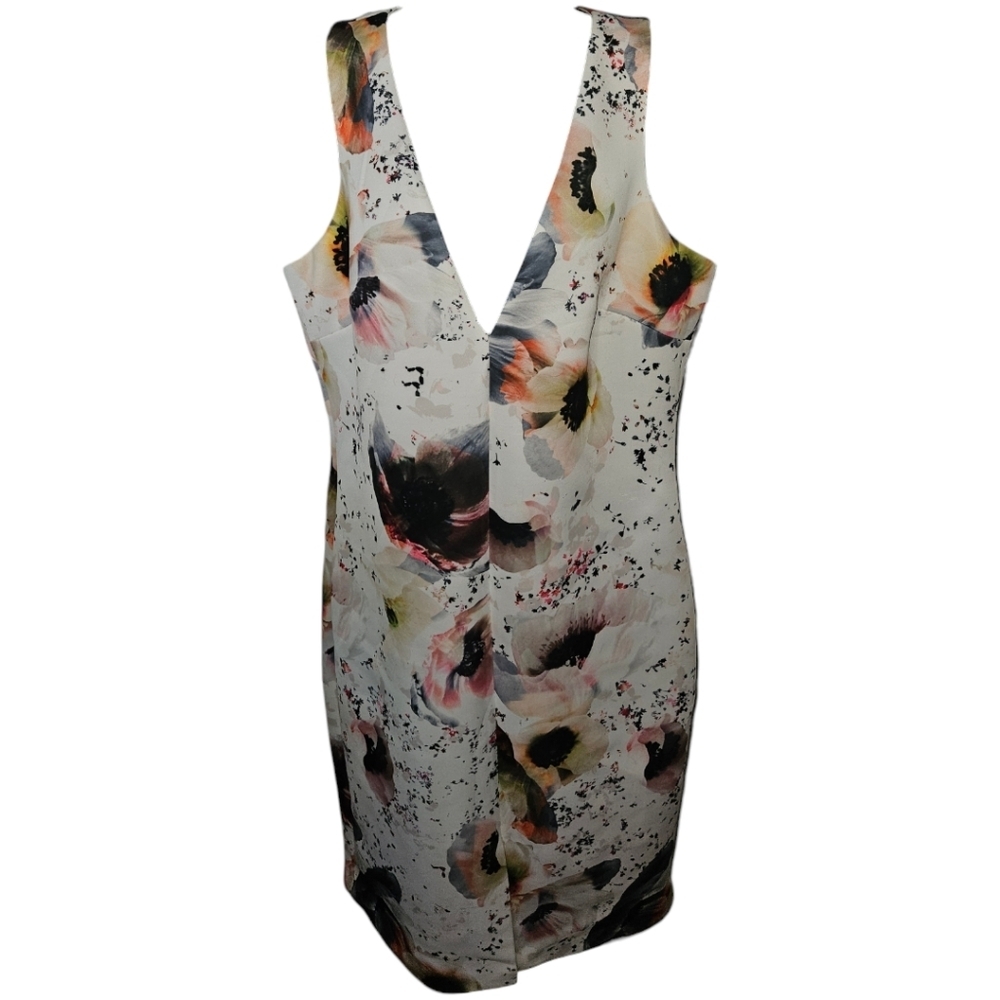 NWT Mark & James Badgley Mischka Floral Printed Scuba Sleeveless Dress - Picture 1 of 7